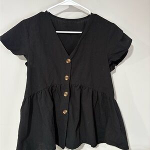SHEIN Black Elegant Peplum Top